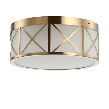 Cadence Drum Metal/Glass Flush Mount - JONATHAN Y
